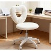 Racxily Office Task Chair, Heart Back Swivel Chair with Wheels, White - 3 of 4