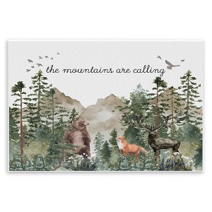 Stupell Industries Mountains Are Calling Wilderness Animals Woodlands Trees Wall Plaque Art, 15" x 10" - 1 of 4
