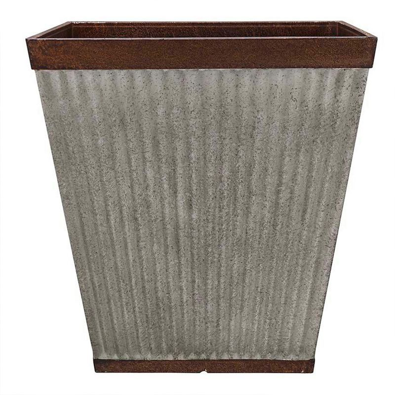 Southern Patio HDR-046851 16 Inch Square Rustic Resin Indoor Outdoor Garden Planter Urn Pot for Flowers, Herbs, and Flowers, 1 of 8