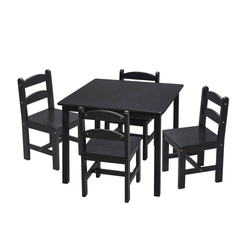 5pc Kids' Square Table and Chair Set Espresso - Gift Mark -  81641884
