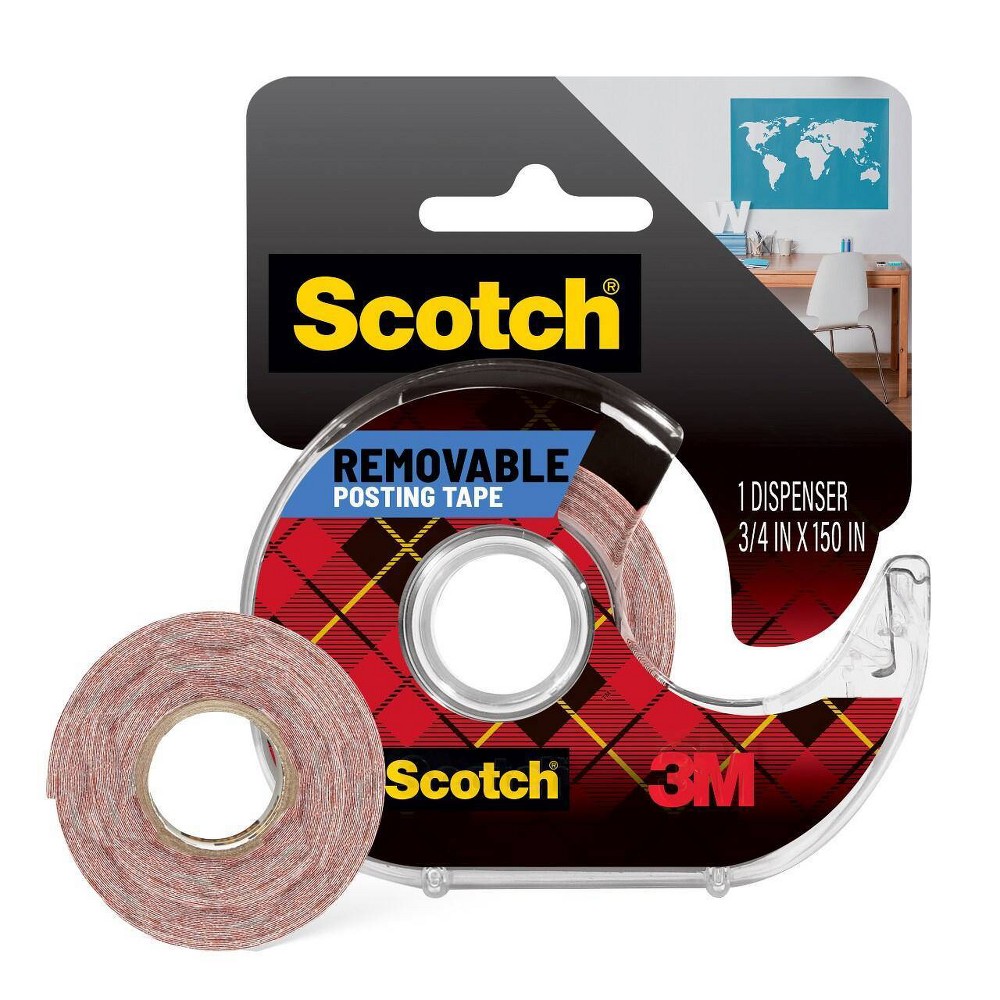 UPC 051131534056 product image for Scotch Removable Poster Tape: Clear Double Sided Wall Tape for Posters, 0.75