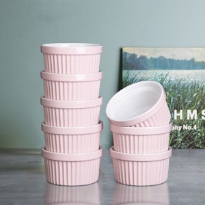 8-Piece Ceramic Ramekins Set - Oven Safe for Baking, Creme Brulee & Souffle | Versatile Dessert Bowls for Pudding, Dipping Sauces - 1 of 4