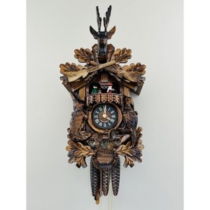 German Hunter Style Cuckoo Clock 17" with Music & Buck - 1 of 4