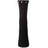 Memoi Women's Ribbed Rhinestone Studded Cotton Rich Crew Sock - 2 of 4