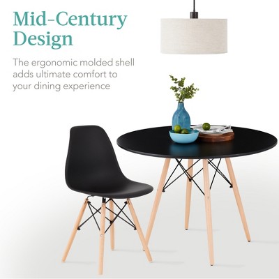 Compact Black and Oak 5-Piece Mid-Century Modern Dining Set
