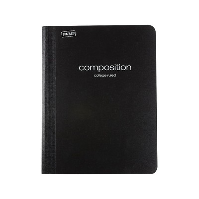Staples Composition Notebook 9.75" x 7.5" College Ruled 70 Sh. Black TR55083N/55083