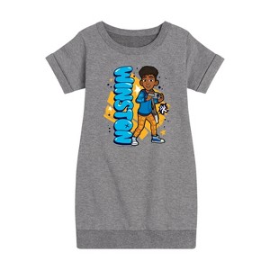 Girls' - Karma's World - Winston Graphic Short Sleeve Fleece Dress - 1 of 4