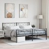 idaXL Metal Bed Frame - Durable Powder-Coated Steel, Black - with Headboard & Footboard - 2 of 4