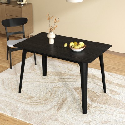 Lirago Rectangular Dining Table with Solid Wood Legs  29.5"H x 29.5"D x 47.2"W Black