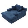 64inx46in Chaise Lounge Chair Indoor, Oversized Upholstered Sofa Bed, Sleeper Couch Reading Chairs,Cloud Sofas Couches for Living Room, Blue - 3 of 4