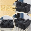 Grungis Chenille Loveseat Sofa with Left Arm & Removable Pillows, Modern Minimalist 2-Seater Sofa for Living Room & Bedroom - 4 of 4