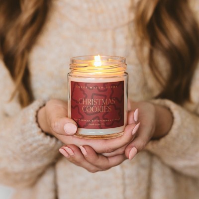 Christmas Cookies Scented Gold Lid Soy Jar Candle