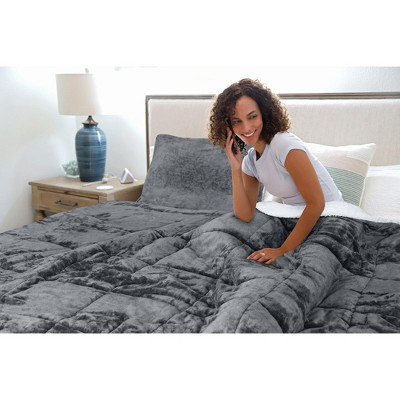 Catalonia Queen Size Fleece Comforter Set, Ultra-soft Reversible Fluffy Micromink Bedding Set-3 Pieces, 1 Comforter and 2 Pillow Shams — фото 2