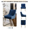 SEYNAR Modern Glam Boucle Pleated Velvet Dining Chair or Vanity Chair Set of 2 with Rear Handle - 4 of 4