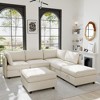 129" Modular L-shaped Sectional Sofa with Storage Seat, 6-piece Free Combination - 3 of 4