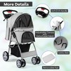 Tangkula Petsjoy Folding Pet Stroller 4-Wheel Pet Travel Carrier w/Storage Basket - 3 of 4