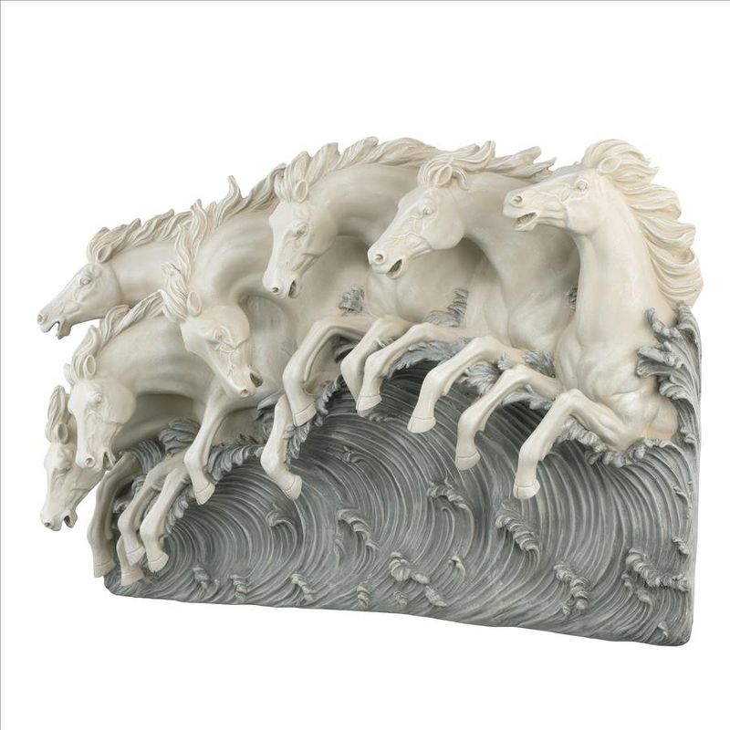 Design Toscano Neptune's Horses of the Sea Sculptural Wall Frieze, 3 of 9