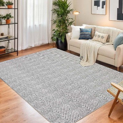 Nasitip Washable Rug,Low-Pile Foldable Carpet,Mid-Century Non-Shedding,Floor Cover for Living Room Dining Room Bedroom Office