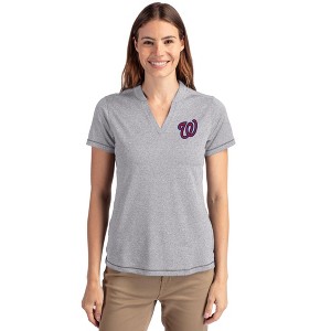 Washington Nationals Cutter & Buck Forge Eco Heathered Stretch Womens Blade Top - 1 of 1