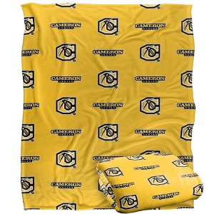 Cameron University Logo Pattern Silky 50x60 Blanket, 1 Sided - 1 of 4