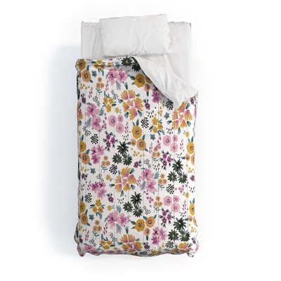 Deny Designs Queen/Full Ninola Design Artful Little Flowers Summer Comforter Set - Deny Designs: Lightweight Reversible Floral Bedding — фото 2