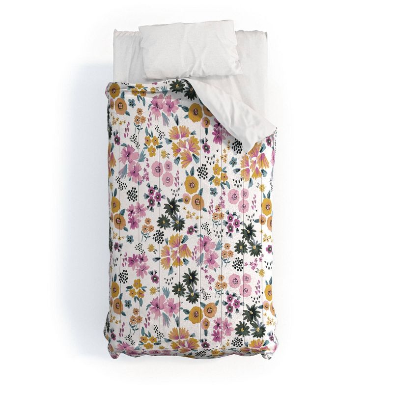 Queen/Full Ninola Design Artful Little Flowers Summer Comforter Set - Deny Designs, 1 of 5