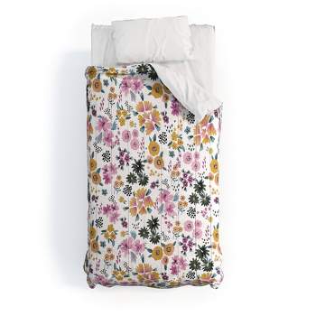 Queen/Full Ninola Design Artful Little Flowers Summer Comforter Set - Deny Designs