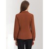 Allegra K Women's Work Peter Pan Collar Long Bishop Sleeve Button Down Shirt - 4 of 4