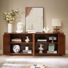 ORRD Walnut Wave Storage Cabinet 64"Wx15"Dx24"H | Wooden Striped Design for Home - 2 of 4