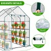 SEVOBAL Greenhouse Outdoor Durable PE Plant Green House for Frost Protection Shelf Clips Roll-up Zipper Door Walk-in for Planter, Clear, 99"*37"*13" - 4 of 4