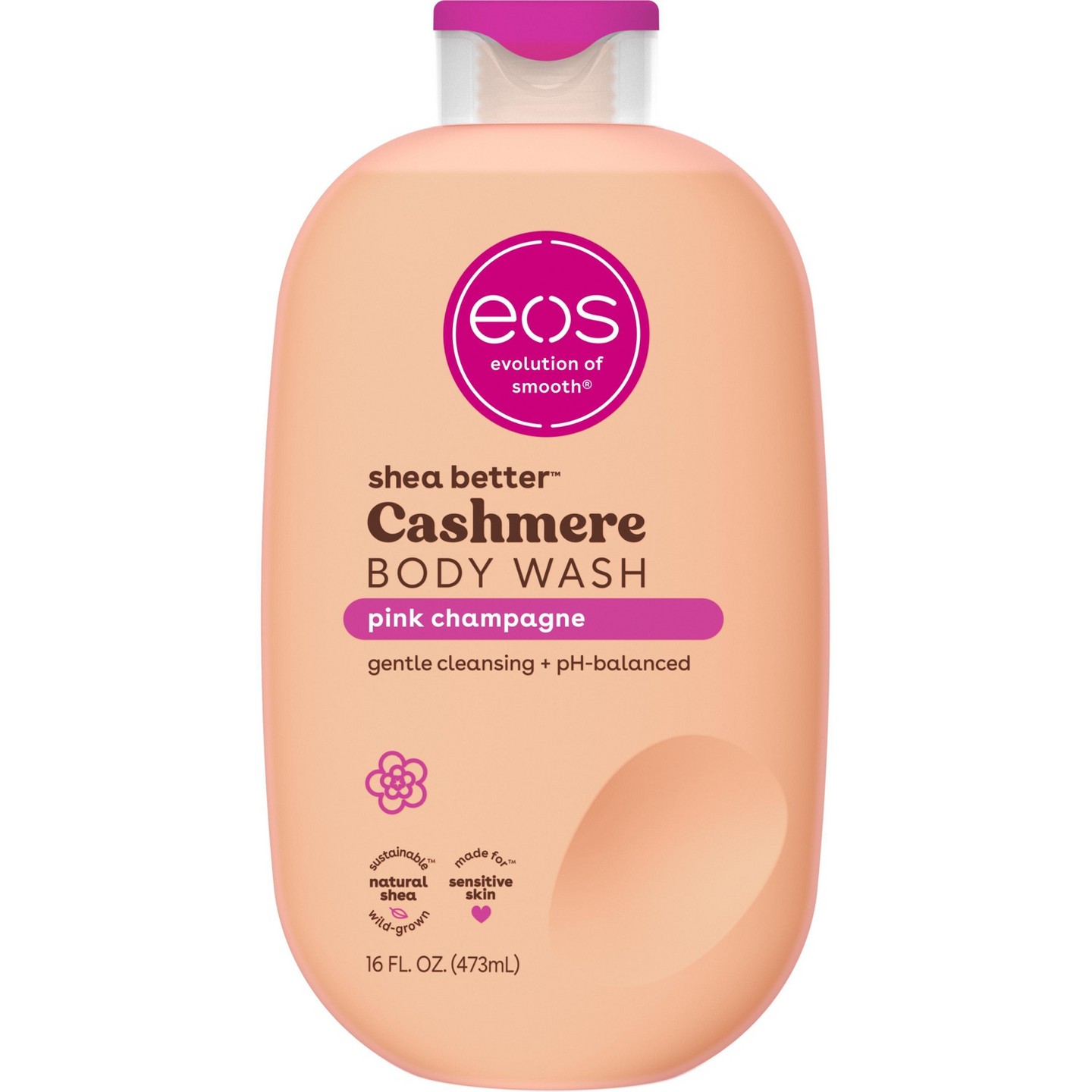 Гель для душа eos Shea Better Cashmere, Pink Champagne, 16 fl oz, цвет: Розовый — фото 1