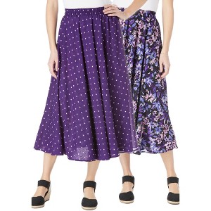 Woman Within Plus Size Reversible Skirt - 1 of 4