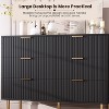 6-Drawer Fluted Bedroom Dresser with Large Capacity Drawers, Anti-Tip Straps and Sturdy Metal Handles for Living Room & Hallway - 4 of 4