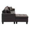 96.06" Modern PU Leather L-Shape Sectional Sofa with Reversible Chaise Lounge and Cup Holders - 4 of 4