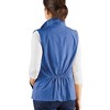 Collections Etc Snap Front and Cinch Back Sleeveless Vest with Front Slant Pockets - Flattering Layering Piece for Outfit - 3 of 4