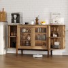 LuxenHome 2-Door and Open Storage 59-Inch Wide Sideboard Server Cabinet with Rubberwood Legs - 4 of 4