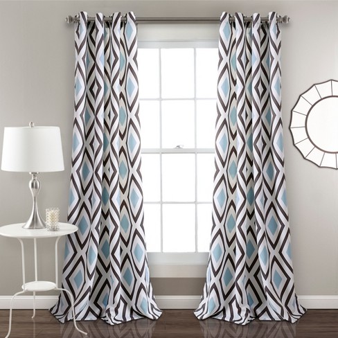 84 X 52 Kevin Diamond Room Darkening Window Curtain Panels Blue Gray Lush Decor