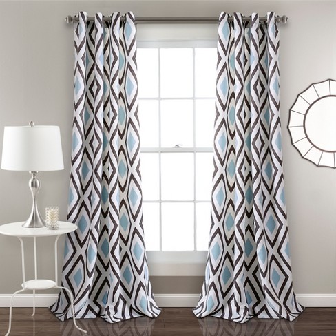 84 X 52 Kevin Diamond Room Darkening Window Curtain Panels Blue Gray Lush Decor