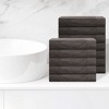 Unique Bargains Hotel Spa Bathroom Highly Absorbent Lightweight Striped Cotton Washcloths 12 Packs - 2 of 4