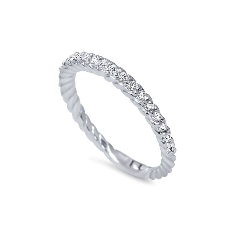 Pompeii3 1/4ct Diamond Braided Wedding Ring 14K White Gold, 2 of 6