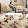 Whisen 97.7" 3-in-1 Convertible Sofa Bed, 28.4" Deep Seat with Button Tufted Design, 4-Seater with Ottoman - 3 of 4