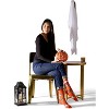 Memoi Women's Stay Spooky Holiday Crew Socks Orange 9-11 - 4 of 4