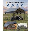 12 x 26 FT Metal Carport, Heavy Duty Carports Reinforced Frame and Steel Roof, All-Weather Shelter Canopy for Pickups, Boats, Cars, and Tractors - 4 of 4