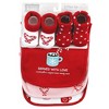 Hudson Baby Infant Girls Cotton Bib and Sock Set, Hot Cocoa, One Size - 2 of 4