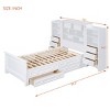 Twin Platform Bed with Storage Drawers, Solid Wood Frame and All-in-One Headboard Cabinet, Space-Saving Design - Baofuwish - 4 of 4