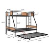 Twin Over Full Bunk Bed with Trundle and Safety Guardrail - 3 of 4