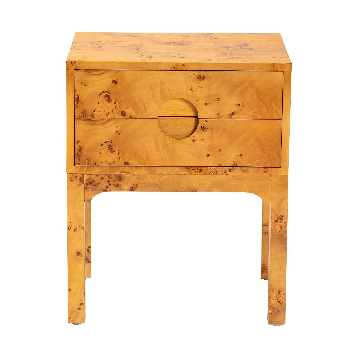 bali & pari Kayla Wood 2 Drawer Nightstand Light Mappa Burl - thumbnail 10