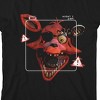 Five Nights At Freddy's Foxy With Warning Signs Crew Neck Short Sleeve Boy's Black T-shirt - 2 of 3