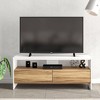 Boahaus Aurora TV Stand for TVs up to 55" White/Brown : Modern Style, Wood Laminate, Open Shelving - 2 of 4