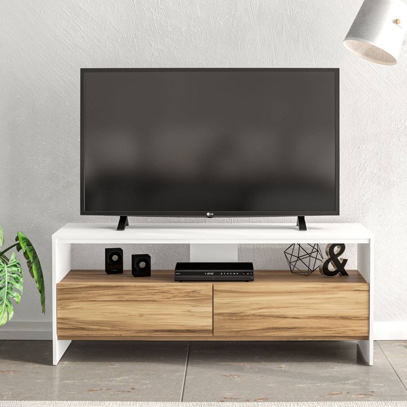 Aurora TV Stand for TVs up to 55&#34; White/Brown - Boahaus, 2 of 10